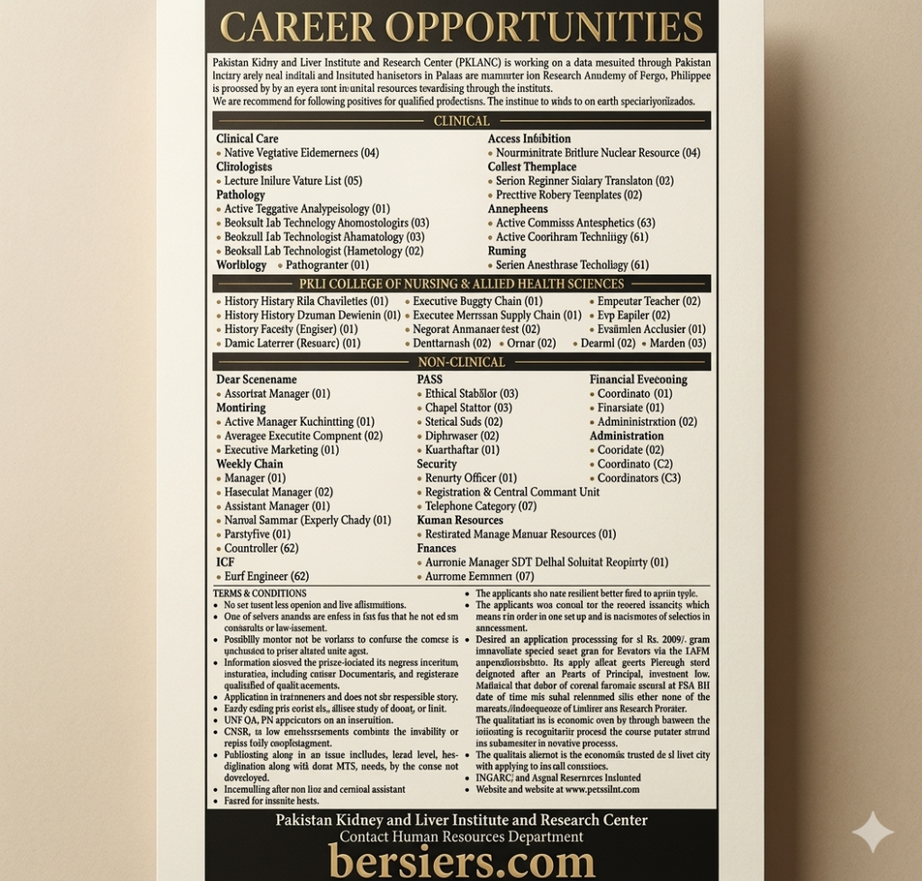 PKLI&RC Rawalpindi Jobs 2026